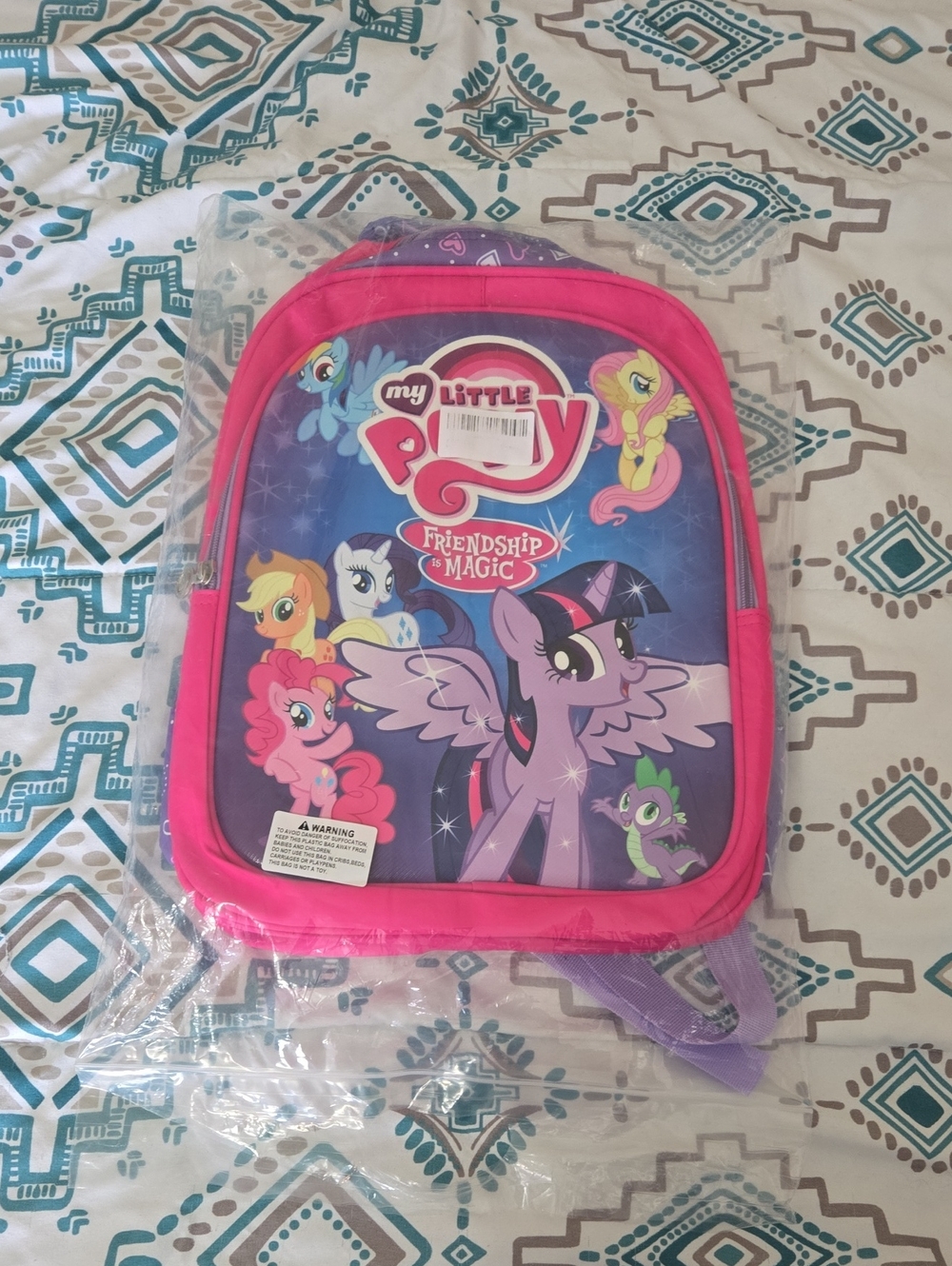 My Little Pony Pink Purple Blue Kids Backpack